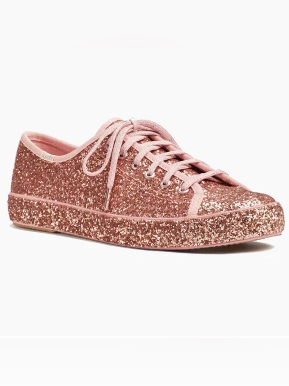 Kate Spade keds Rare Rose Gold Glitter Lace-Up Sneakers